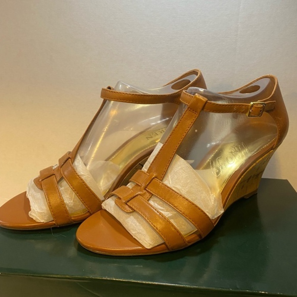 Ralph Lauren Harleen‎ 8B 100% Leather Upper Cork Wedge - Picture 4 of 4